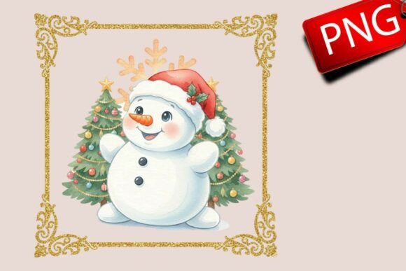 Baby Snowman Christmas Png Sublimation 5 in Illustrations