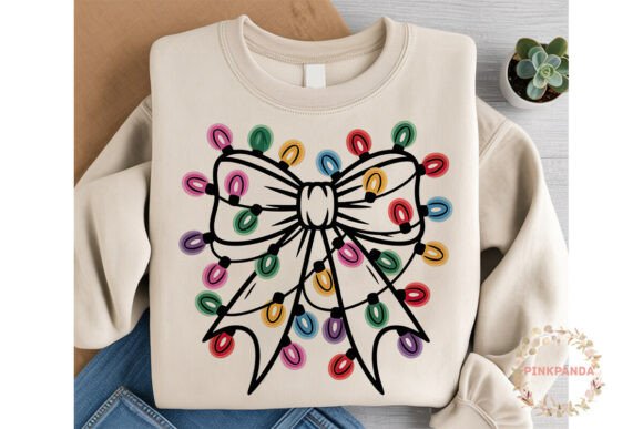 Christmas Bow Lights PNG Clipart for Modern Illustrations