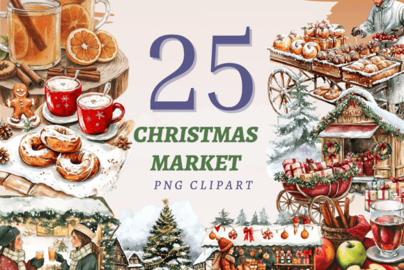 Christmas Market PNG Bundle: Illustrations for Brand Identity