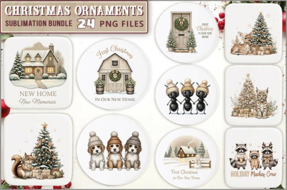 Christmas Ornament PNG Bundle for Illustrations and Crafting