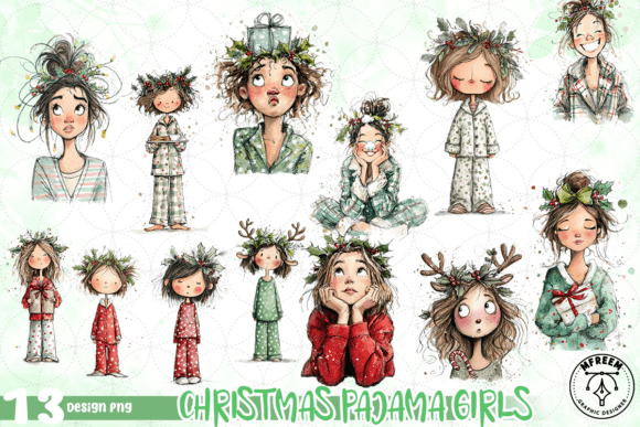 Christmas Pajama Girls PNG: A Designer’s Review for Seasonal Illustrations