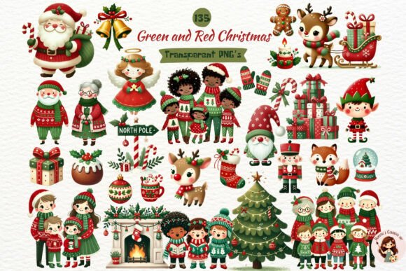 Cute Christmas Family Clipart Bundle: Essential Illustrations for Bloggers