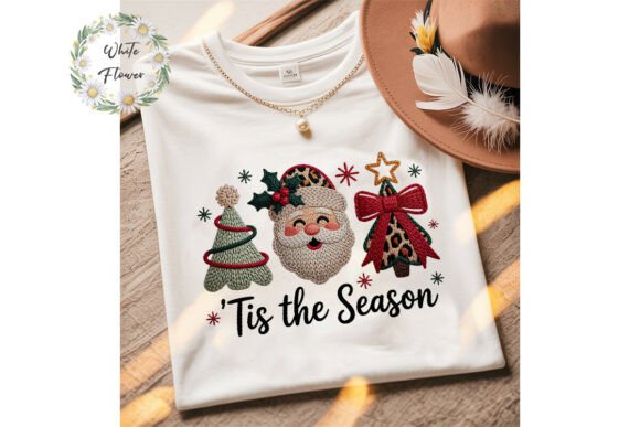 Embroidered Christmas PNG Clipart for Illustrations