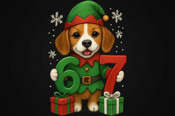 Festive Christmas Dog 67 Six Seven PNG Illustrations Review