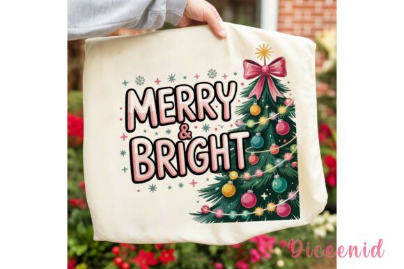 Merry Bright Christmas Tree PNG Clipart for Illustrations