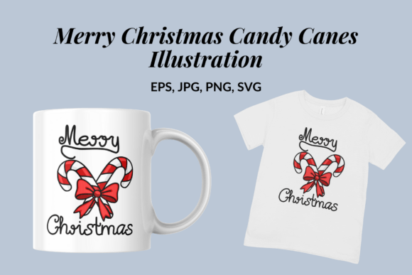 Merry Christmas Candy Canes Illustration for Brand Identity
