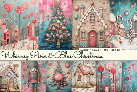 Pink and Blue Christmas Digital Prints Review