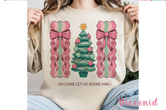 Pink Teal Christmas Sublimation Design for Illustrations