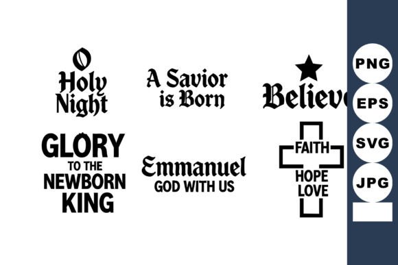 Religious Christmas Quotes Vector Review for Illustrations