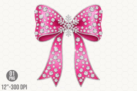 Sparkling Diamond Christmas Bow Png. Embroidery Review