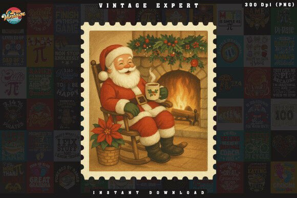 Warm Christmas Night Santa Postage PNG: Editorial Review for Bloggers