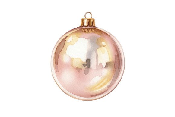 Watercolor Pink Christmas Bauble Art Review for Illustrations