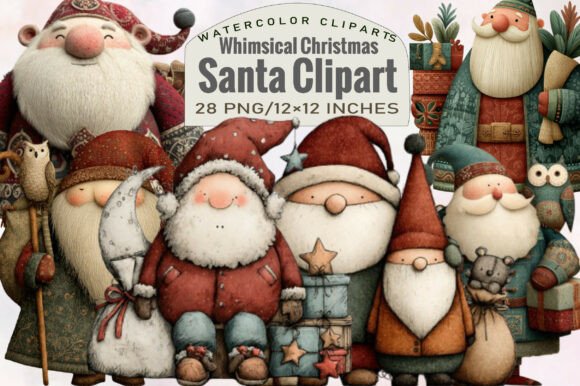 Whimsical Christmas Santa Clipart Review