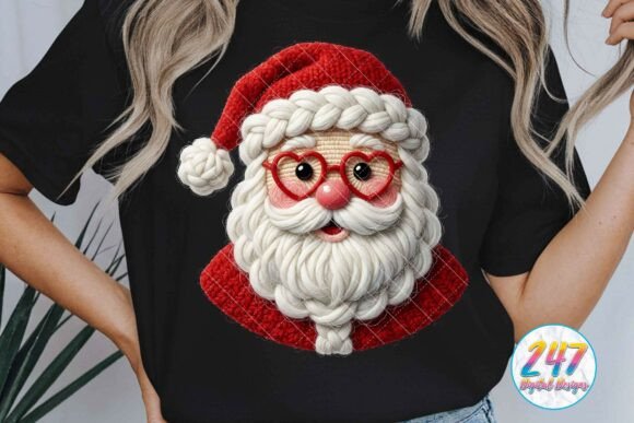 Yarn Crochet Christmas Santa PNG Clipart for Illustrations